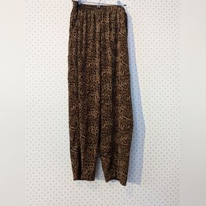 NWT Maggie Sweet L Trousers Leopard Print Harem Pants Vintage High Rise Stretch
